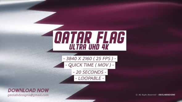 Qatar Flag - Ultra UHD 4K Loopable