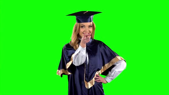 Student. Graduate. Green Screen. Slow Motion