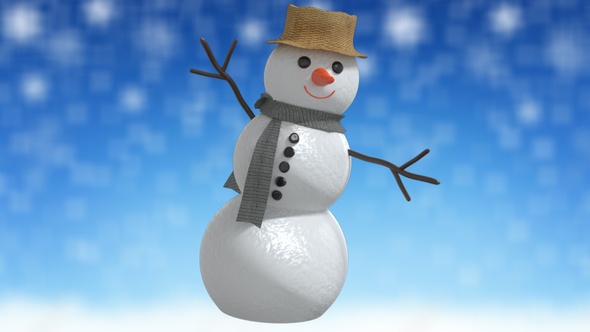Cartoon Snow Man Dance