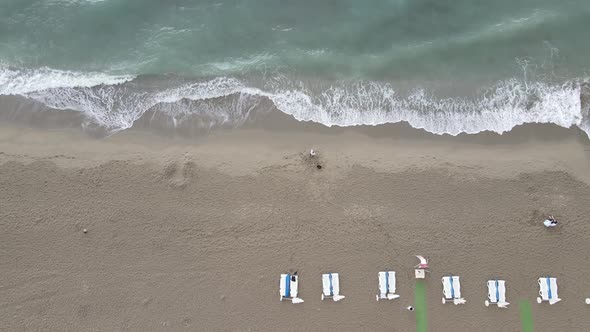 Aerial View of the Beach at the Seaside Resort Town. Turkey