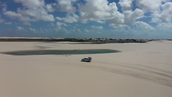 Lencois Maranhenses Maranhao. Scenic sand dunes and turquoise rainwater lakes