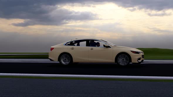 Luxury Car on Long Road