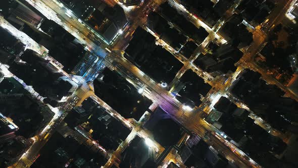 Aerial view of residential district in Hong Kong downtown.