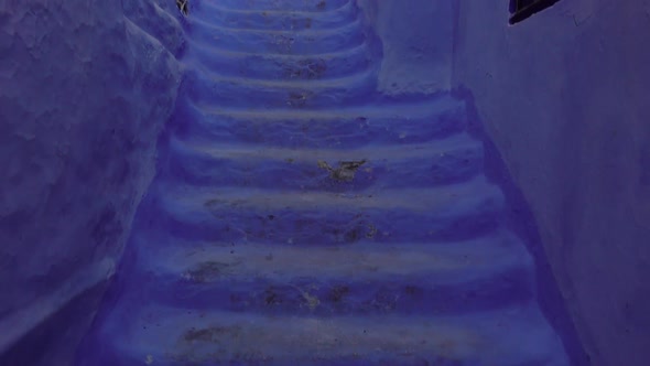 Blue Stairs in Old City Medina of Chefchaouen