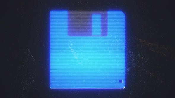 Retro Floppy Disk Hologram 4k