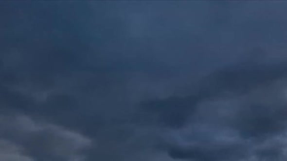 Time Lapse Dark Sky Heavy Storm Clouds Flying Across the Sky