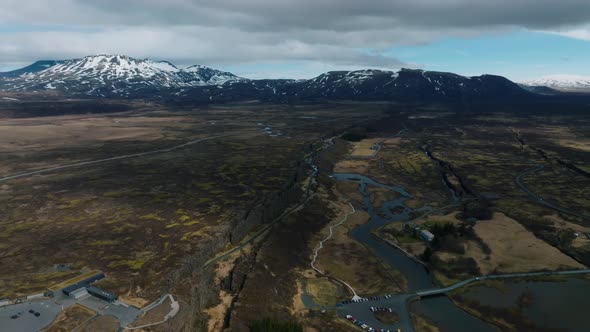 The Well Visible Tectonic Plate at Thingvellir National Park in Iceland