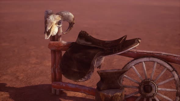 Horse Saddle on the Fence in Monument Valley