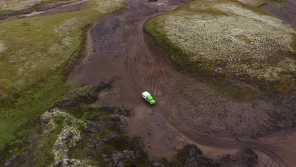 Traveling By Car on Kamchatka Mountain