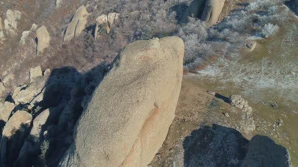 Huge Rocks On A Mountain Hill 