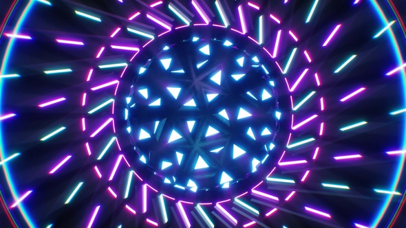 Bouncing Glow Lights Disco Ball Vj Loop
