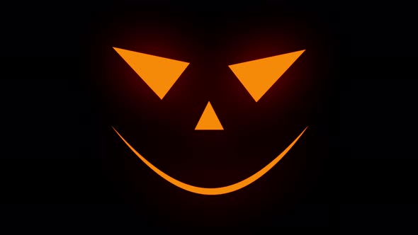 Abstract seamless 4K animation of neon lines Halloween animation on black background.