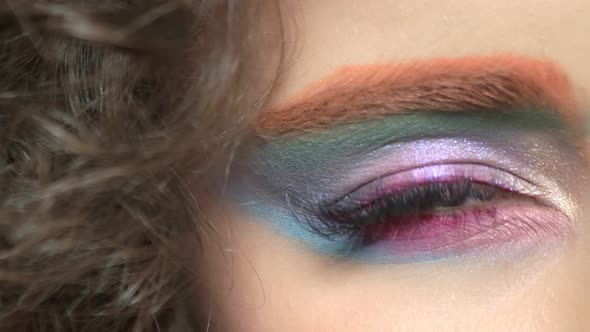 Colorful Eye Makeup and Hair