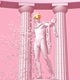 Digital disintegration of sculpture Apollo on pink background - VideoHive Item for Sale