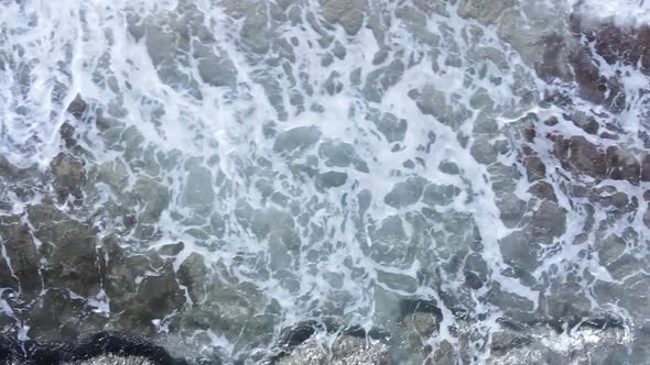 Sea Near the Coast  Closeup Aerial View of the Coastal Seascape