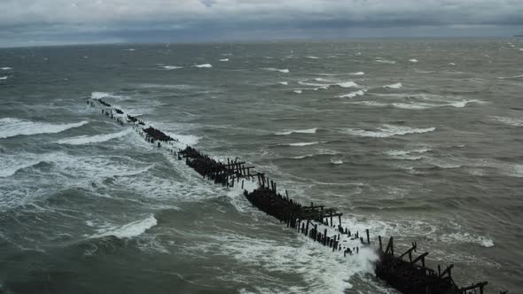 Old Pier In Baltic Sea Near Sventoji In Lithuania