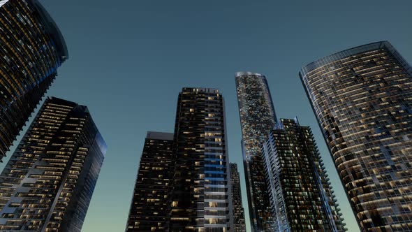 City Skyscrapers at Night alt