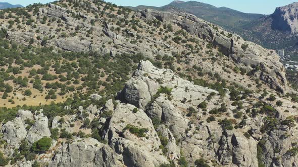 Picturesque Coral Reefs and Cliffs of Crimea. View From the Drone