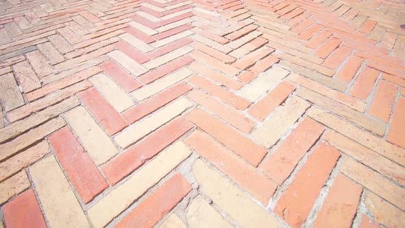 Old Orange Shaped Slabs on City Pavement As Background