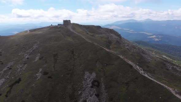 Aerial View Top of Pip Ivan Chernogorsky Mountain and Carpathian Mountain Range