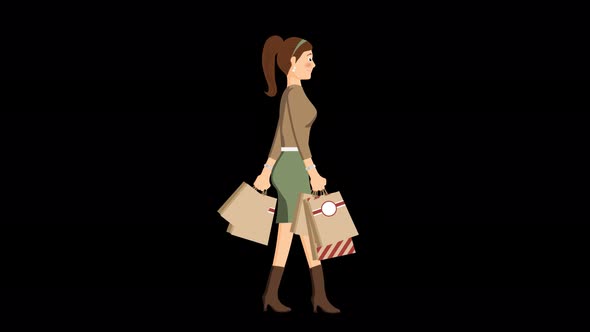 Young Woman Doing Shopping