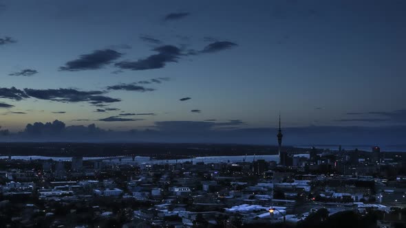 Auckland nightfall timelapse