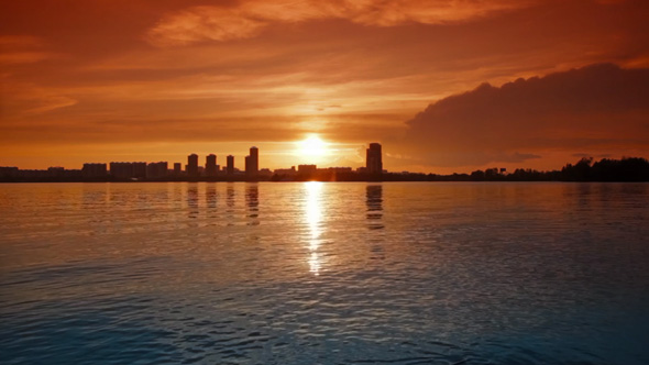 Sunset Rays over the City River