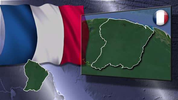 French Guiana Flag And Map Animation alt