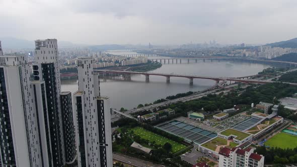 Seoul City Han River Seongsu Dong Building Road Traffic