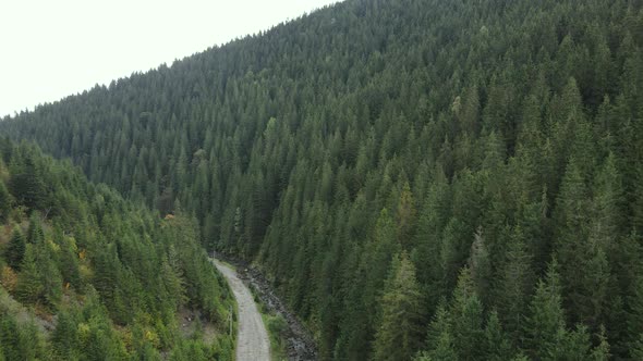 Nature of Ukraine: Carpathian Mountains Slow Motion. Aerial View