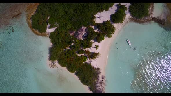 Aerial above seascape of luxury sea view beach time by blue ocean with clean sandy background of a d