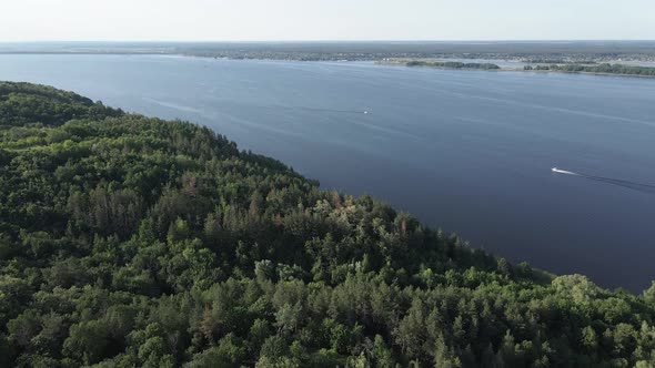 Dnipro River. Aerial View. Landmark of Ukraine