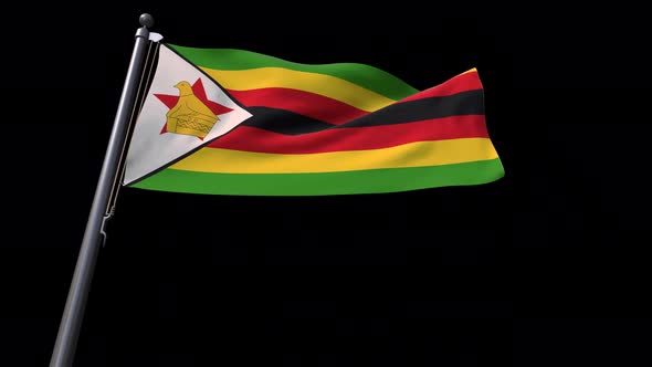 Zimbabwe Flag With Alpha Channel  4K