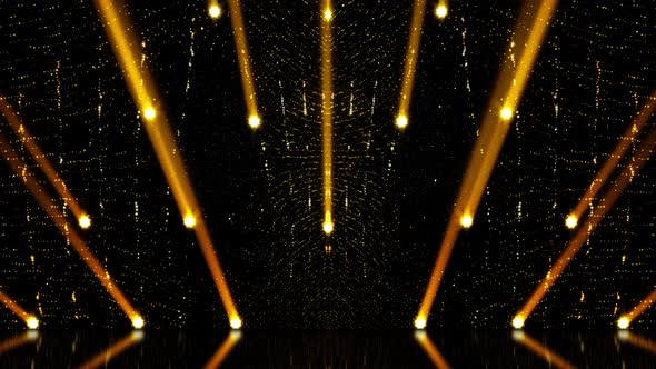 Golden Stage With Moving Lights