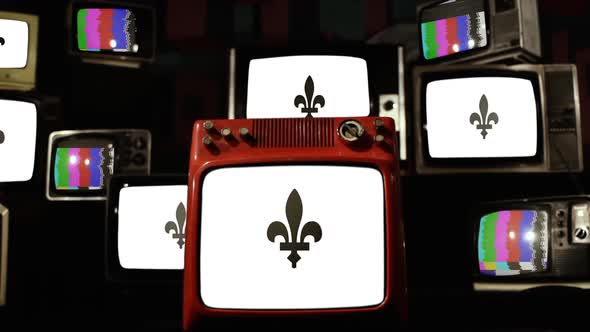 Flag of Aarschot, Belgium, on Retro TVs.