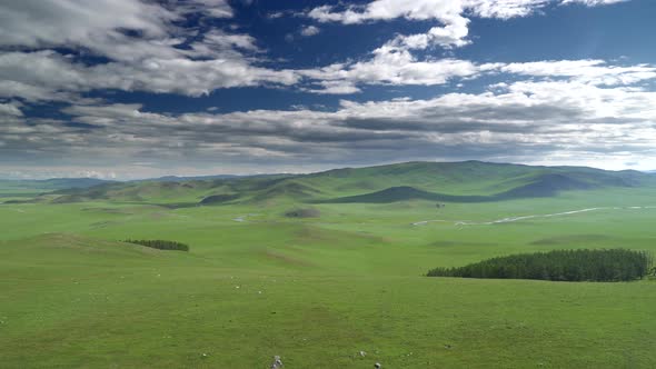 Vast Empty Meadow of Central Asia Geography