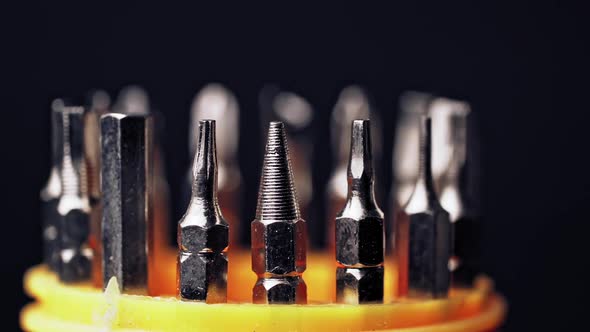 steel screwdriver tips of different types interchangeable