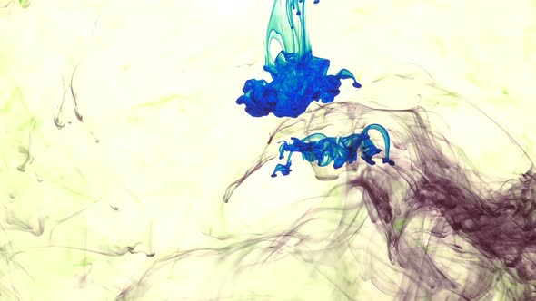 Abstract Ink Drops In Aquarium Water 