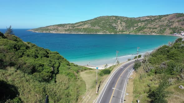 Stunning caribbean water of Coast city of Lakes Region of Rio de Janeiro Brazil