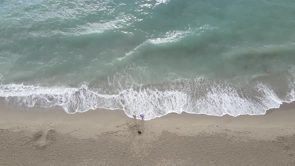 Aerial View of the Beach at the Seaside Resort Town, Turkey