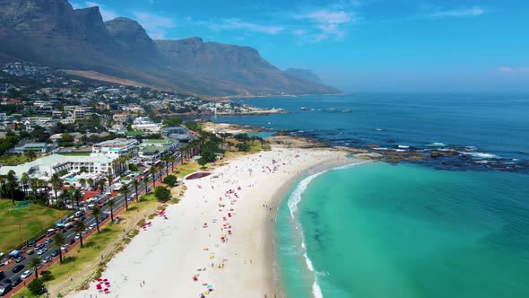 View From The Rock Viewpoint in Cape Town Over Campsbay View Over Camps Bay with Fog Over the Ocean