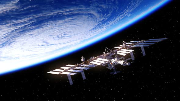 International Space Station Rotates Solar Panels In Outer Space