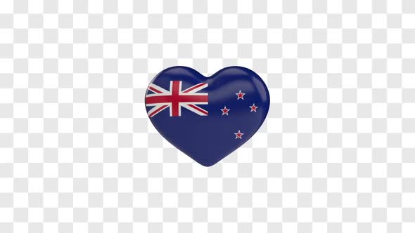 New Zealand Flag on a Rotating 3D Heart