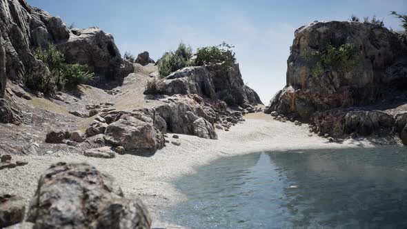 Coastal View of a Sand Beach with Cliffs alt