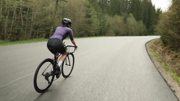 Road Cycling in Forest Mountains