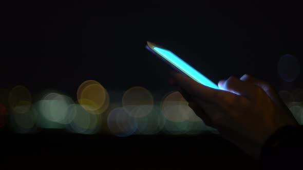 Smartphone Messaging At Night