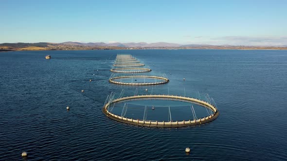 Aerial View of Fish Farm in County Donegal  Ireland