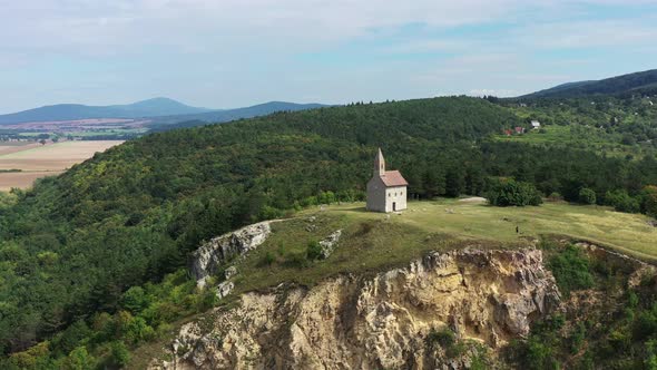Aerial view of Drazovsky Church in Nitra, Slovakia