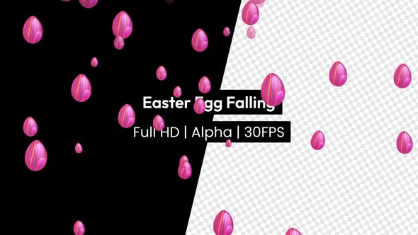 Pink Easter Egg Falling with Alpha