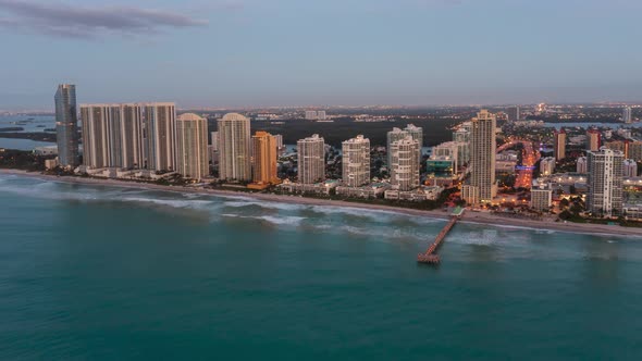 Sunny isles beach Aerial Hyperlpase sunrsie